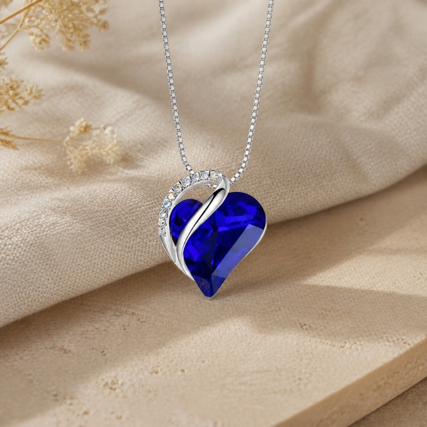 Infinity Heart Sapphire Necklace