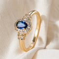 Heirloom Sapphire Halo Crystal Ring