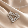 White Gold Heart Pendant Zirconia Necklace