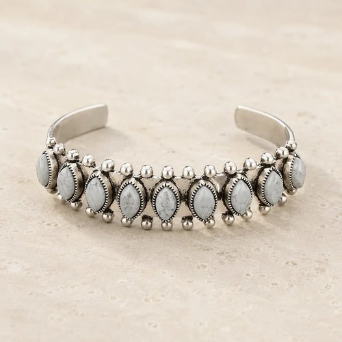 Boho Horse Eye Stone Bangle