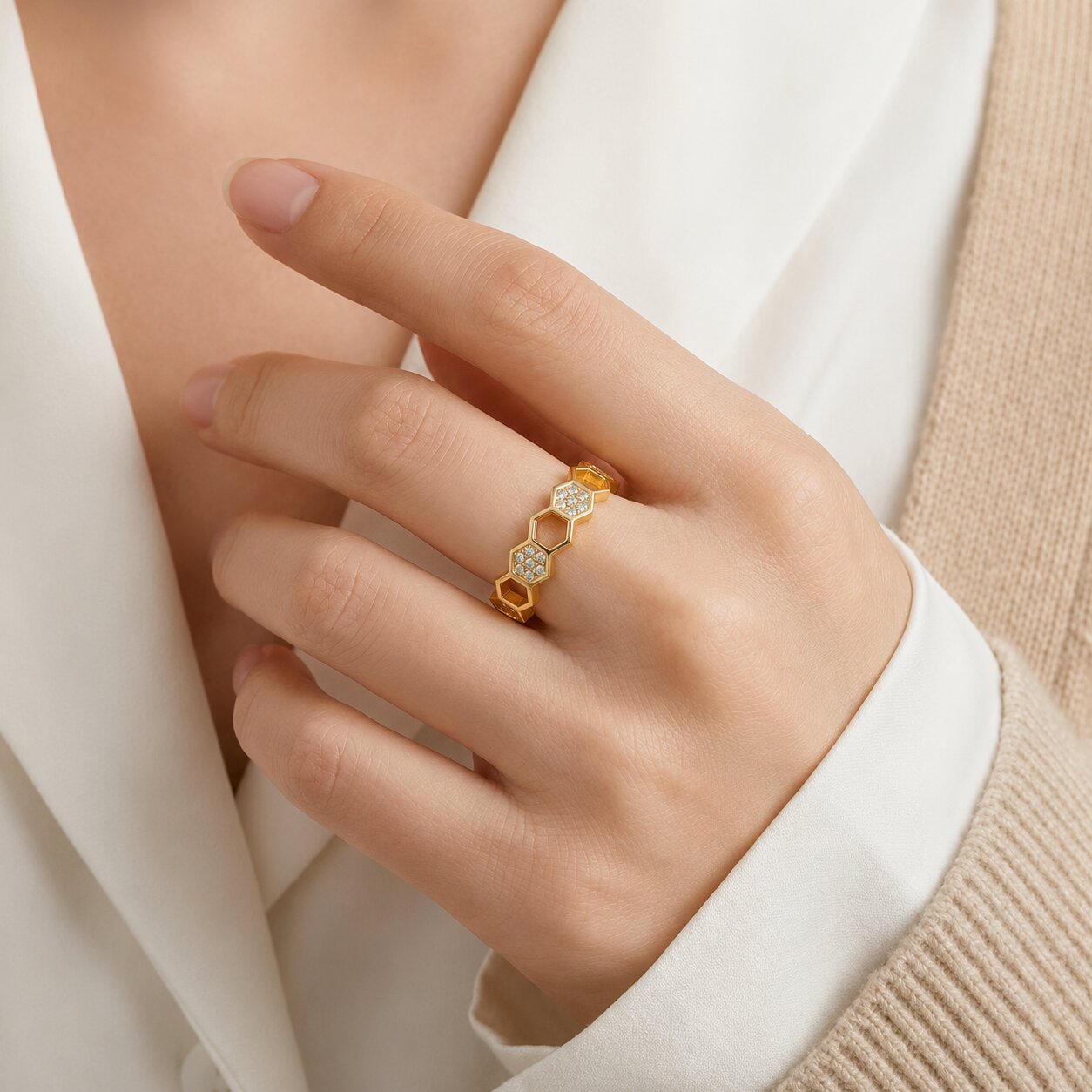 Verona Link Chain Adjustable Ring