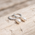 Sculptural Twisted Silver Hoops