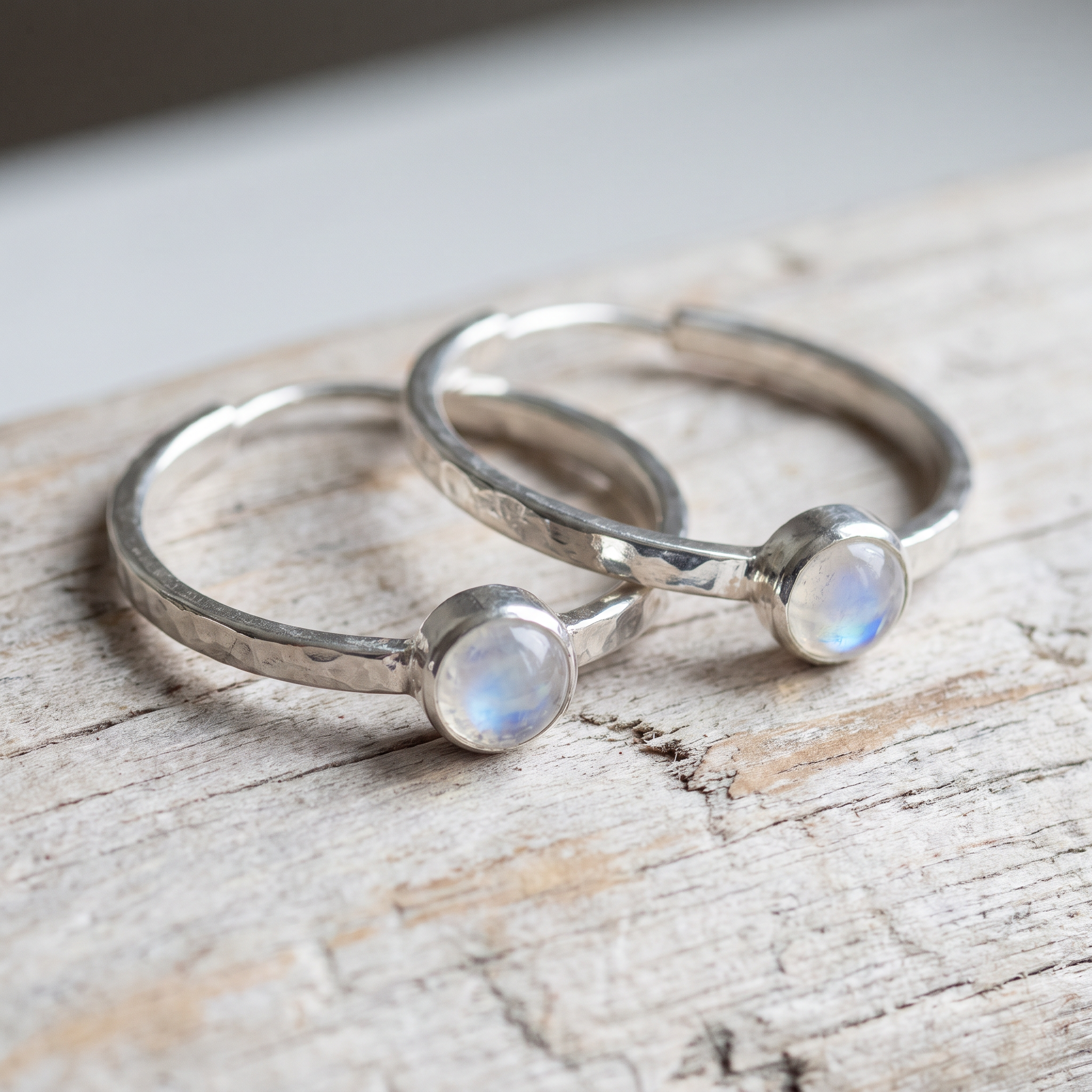 Moonstone Halo Stud Earrings