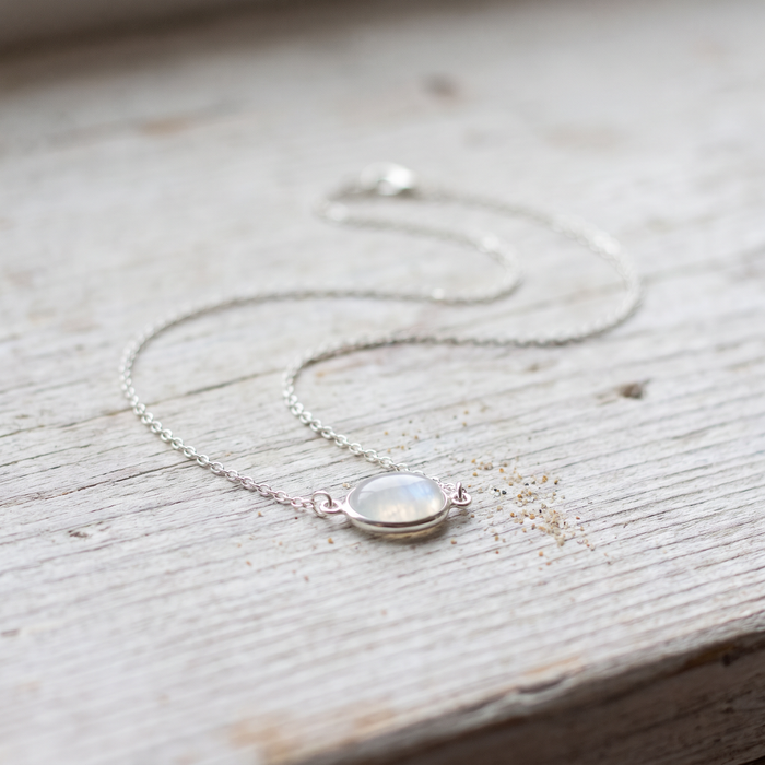 Moonstone Teardrop Pendant Necklace