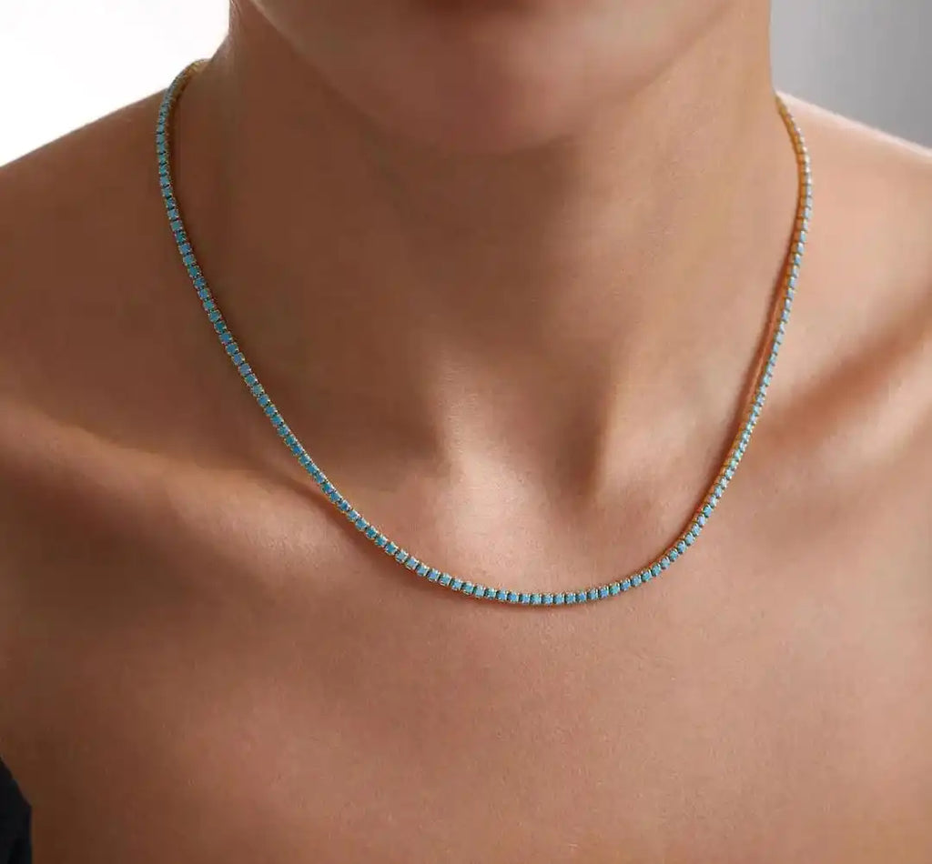 Vintage Gold Turquoise Stone Necklace