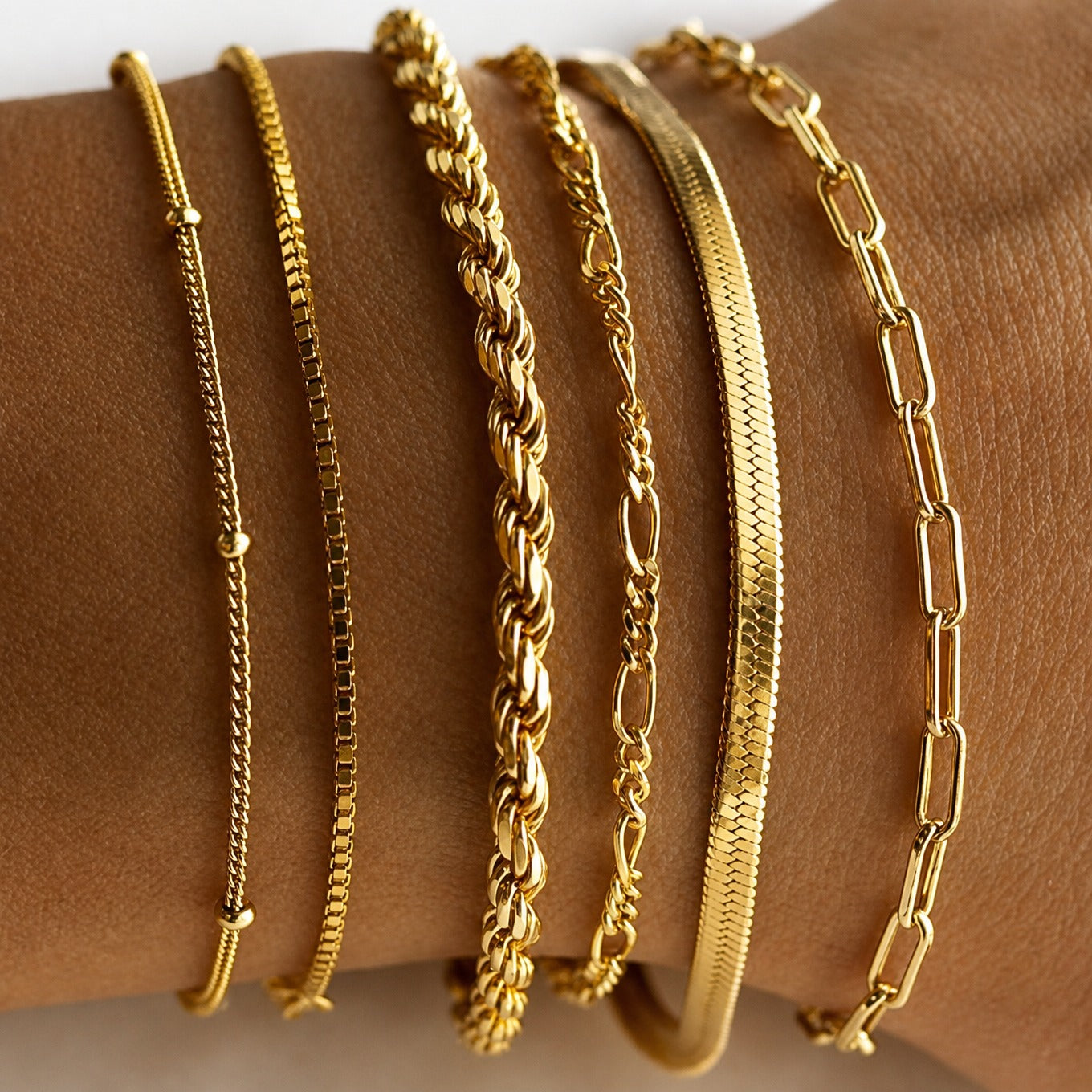 Golden Allure Stacking Bracelet Set